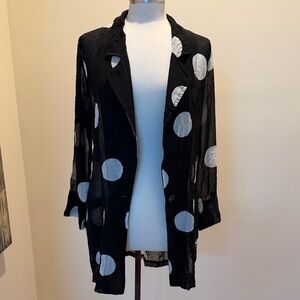 NWT Alembika Black and White Polka Dot Jacket